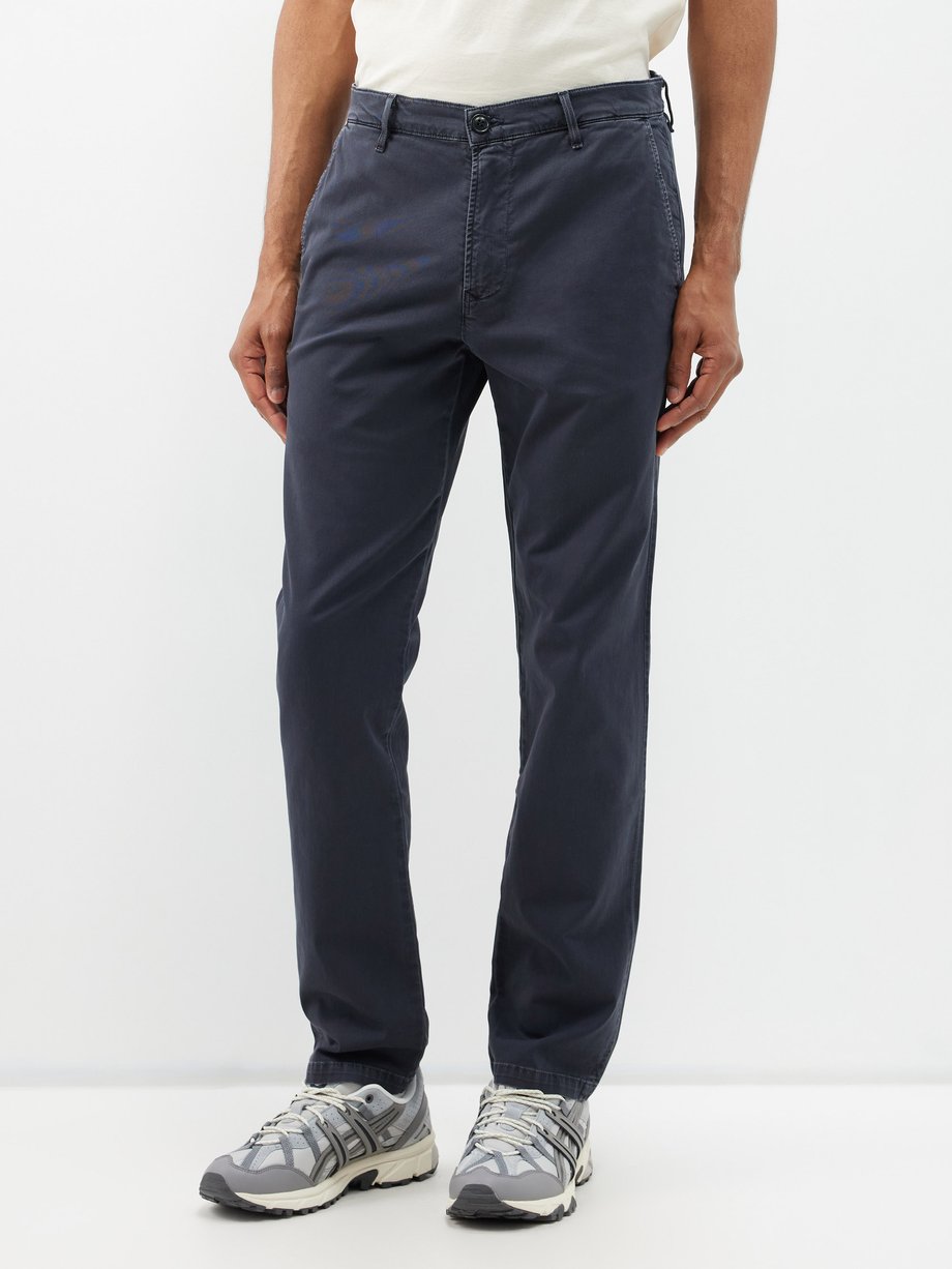 Navy London organic cotton-blend chino trousers | Citizens of