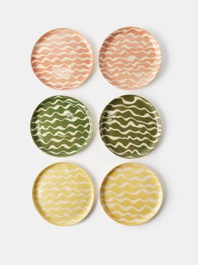 The Conran Shop Set of six Wiggle ceramic side plates