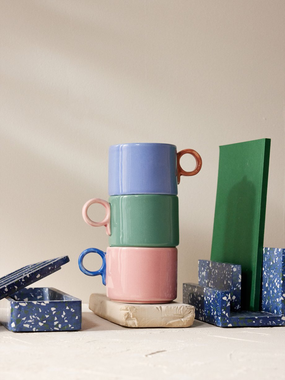 Multicoloured Set of three Candy stoneware mugs, The Conran Shop