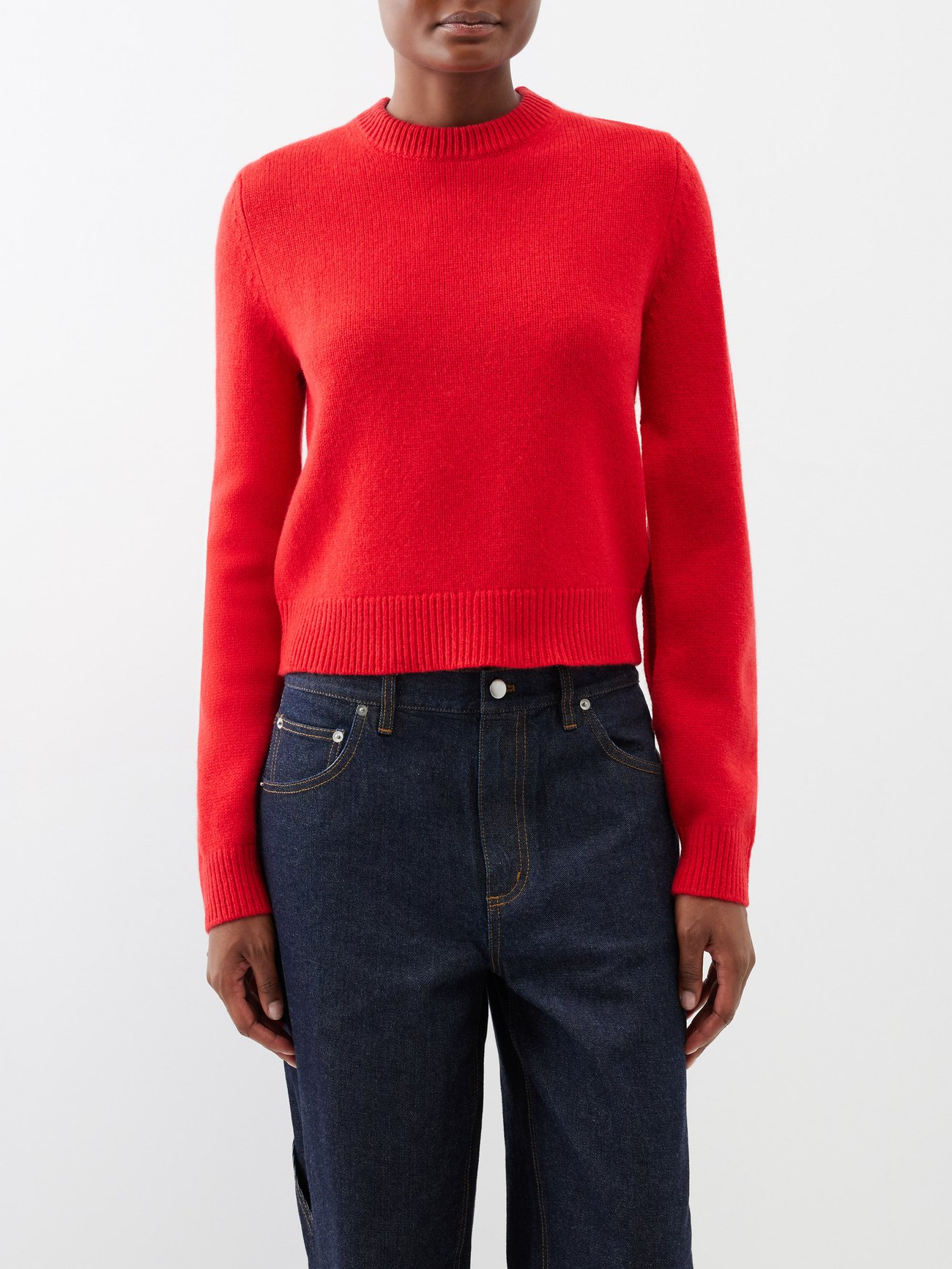 Red Cutout-sleeve wool sweater | Tibi | MATCHES UK