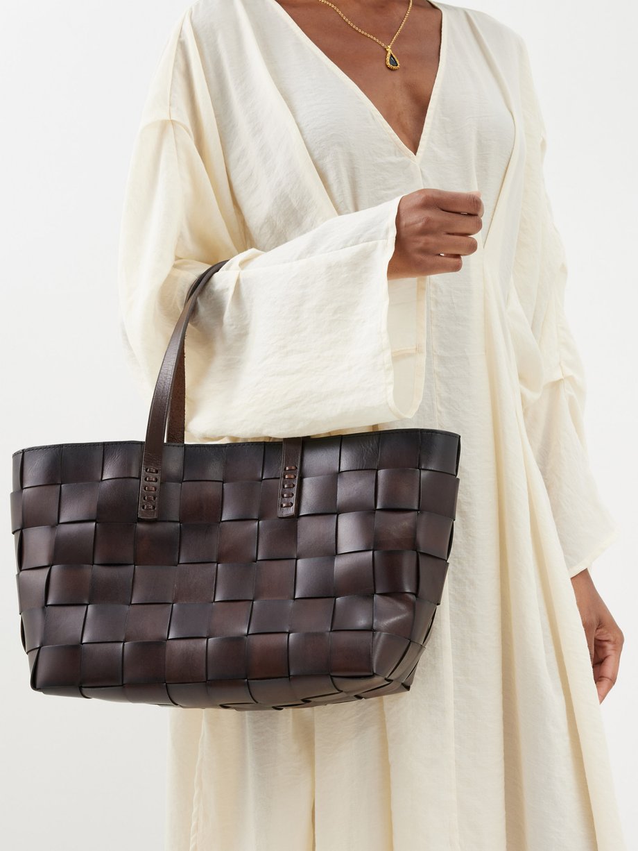 Brown Japan Tote woven-leather basket bag | Dragon Diffusion ...