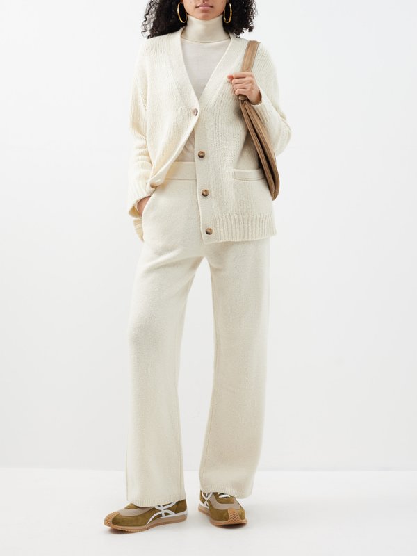White Oversized wool rib-knit cardigan | Polo Ralph Lauren 