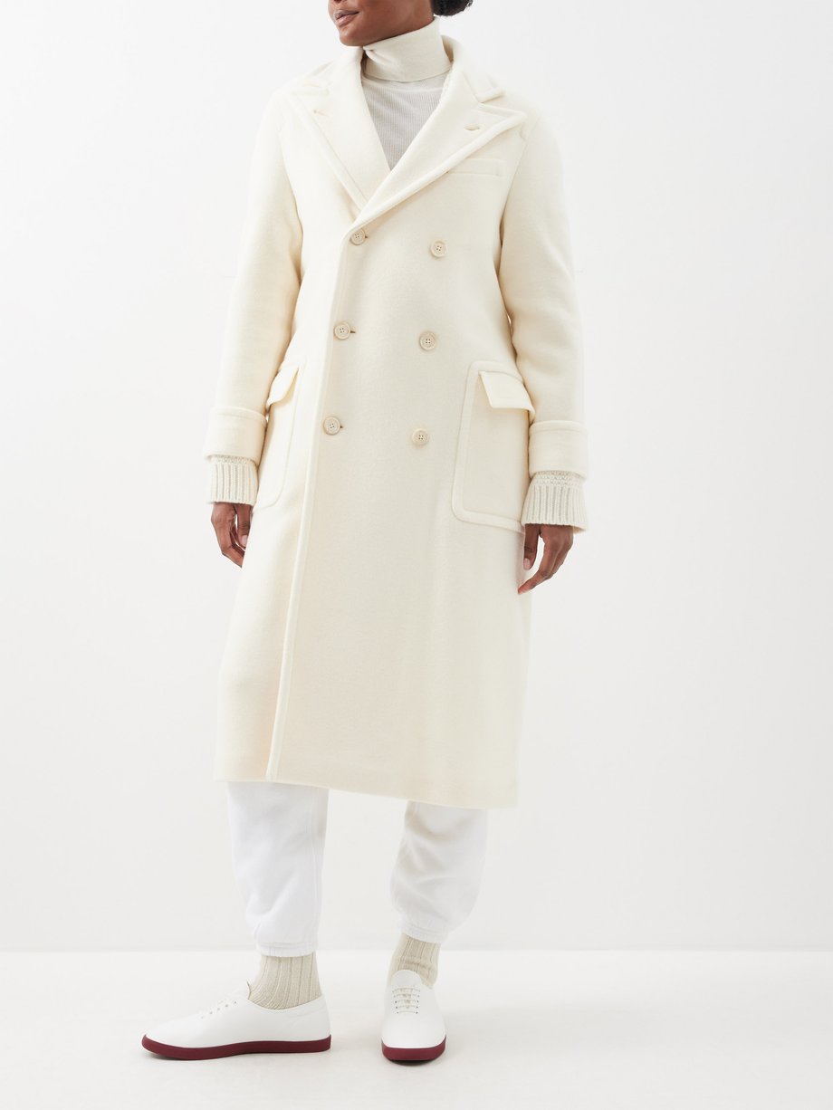 White Double-breasted wool-blend overcoat | Polo Ralph Lauren | MATCHES UK