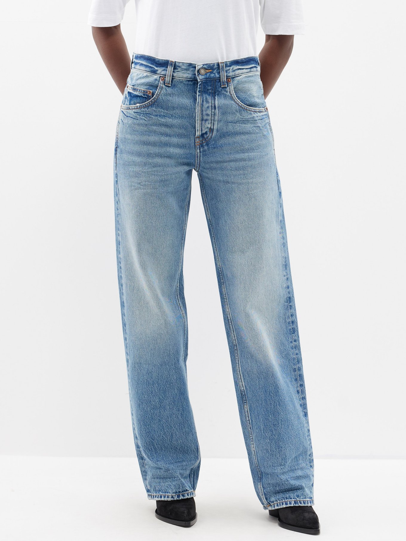 Low-rise wide-leg jeans in blue - Saint Laurent