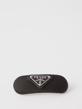 Prada Re-Nylon triangle-logo shearling headband