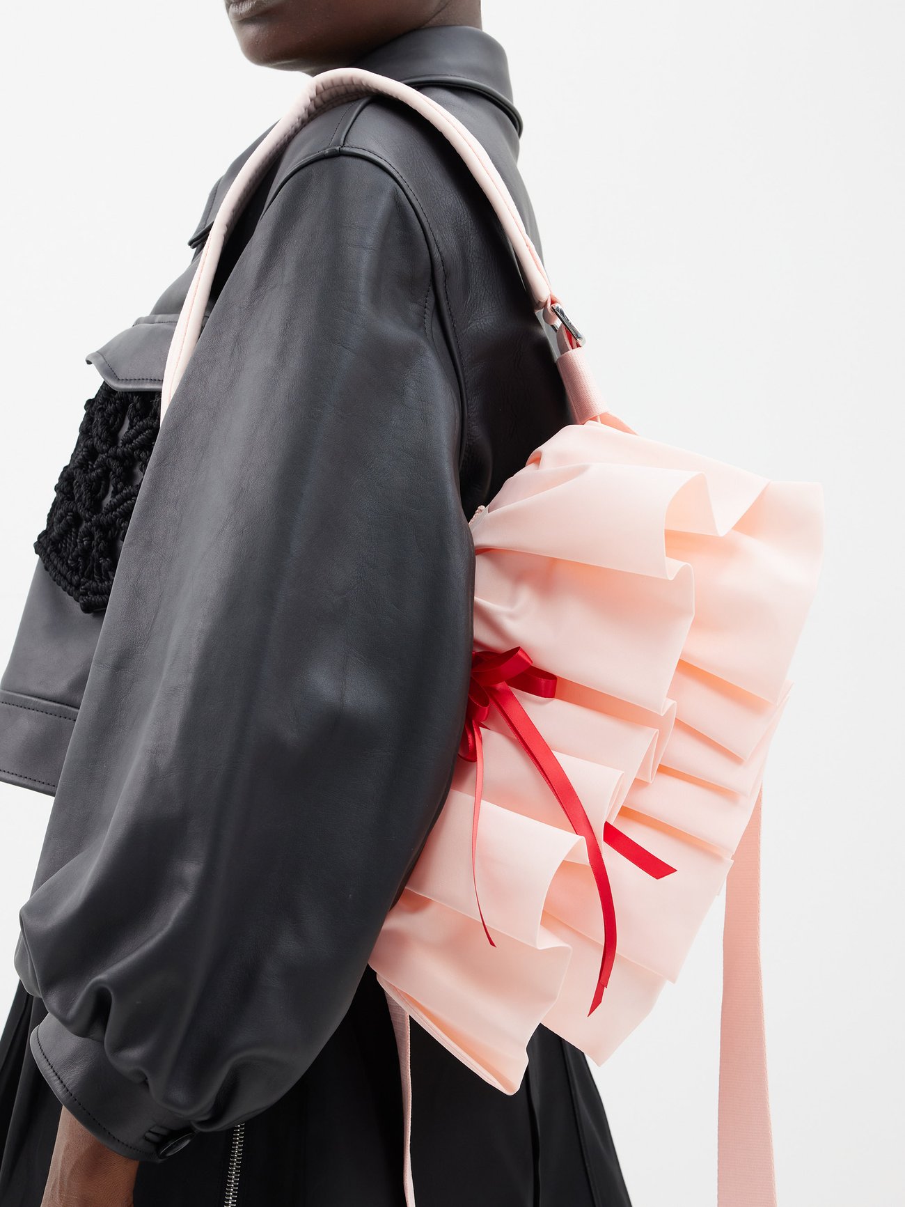 Ruffled Crossbody Bag in Pink - Simone Rocha