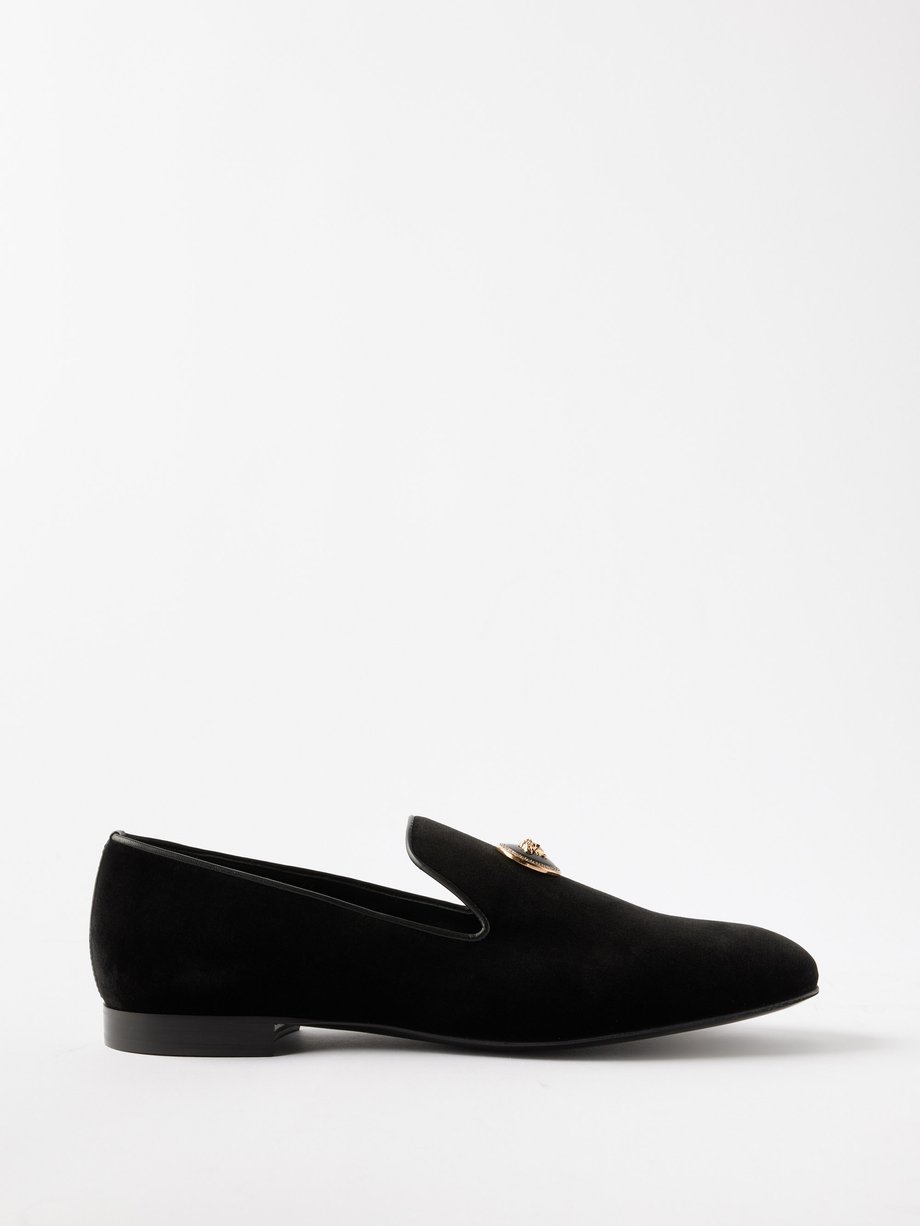 Black Medusa Head velvet loafers | Versace | MATCHESFASHION UK