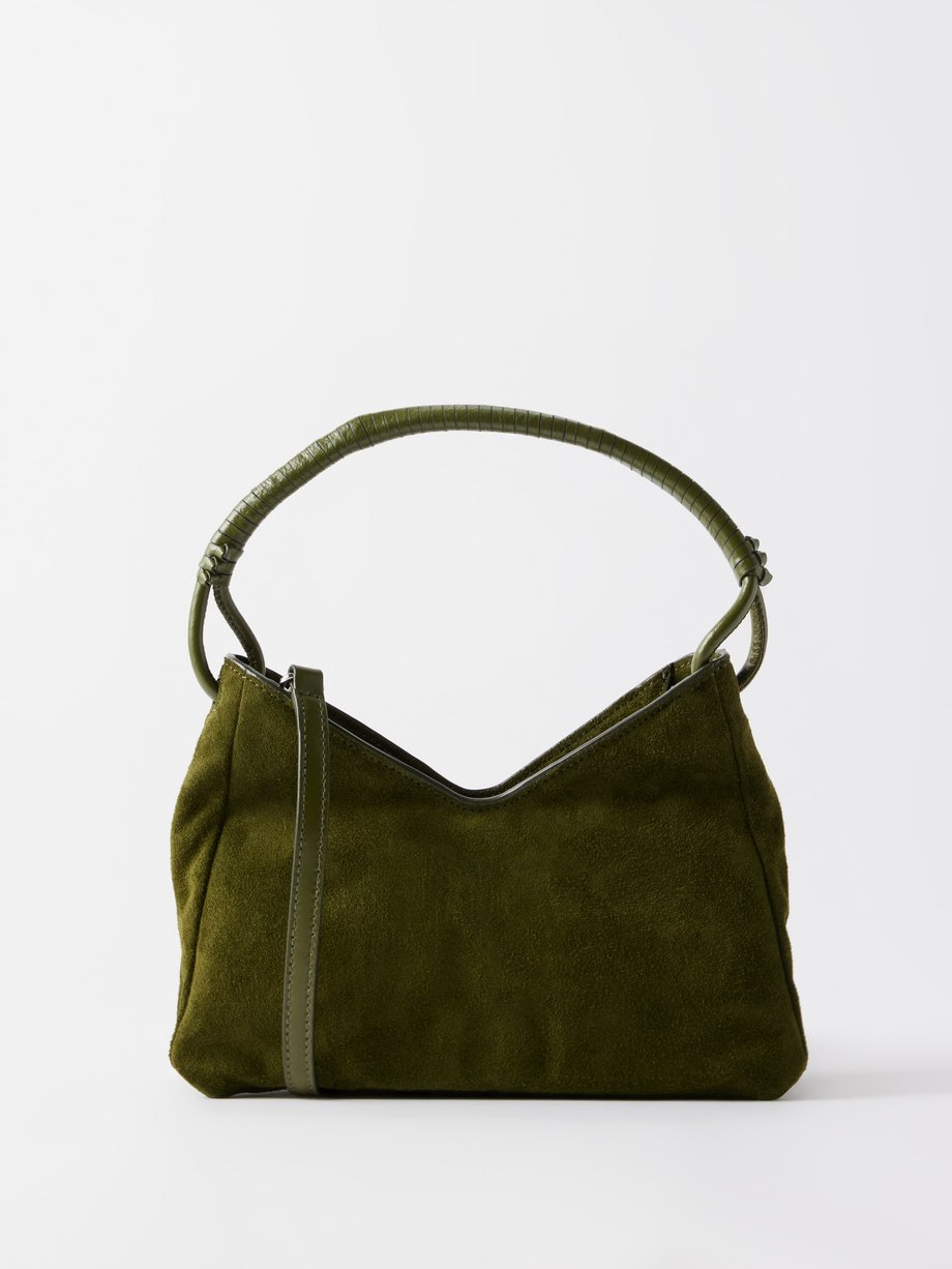 Green Valerie suede shoulder bag | Staud | MATCHES UK
