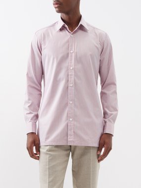 Charvet Striped slim-fit cotton shirt