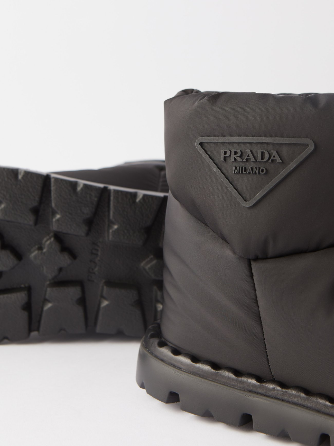 Quilted Nylon Snow Boots in White - Prada