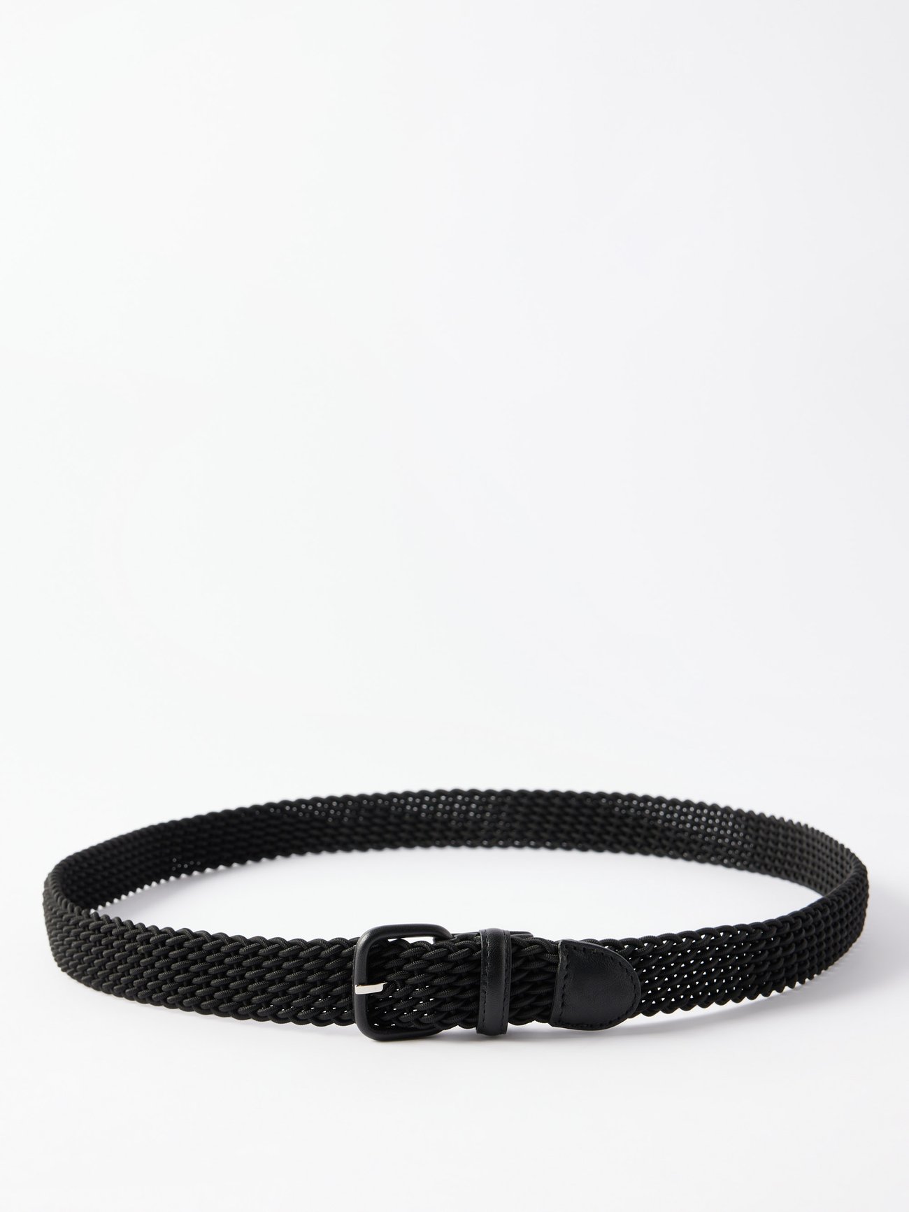 Black Woven elasticated belt | Charvet | MATCHES US