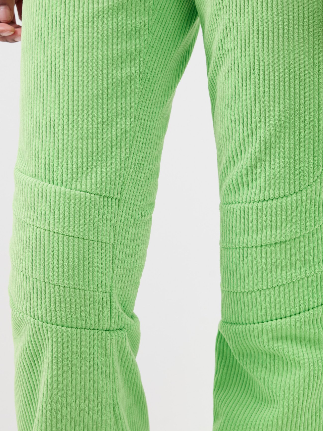 Green Aurora corduroy high-waist flared ski trousers