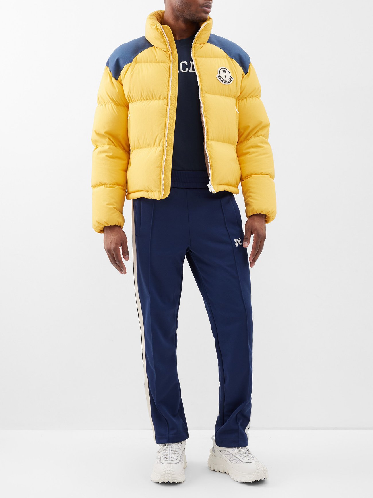 Yellow Nevin quilted down coat | Moncler Genius