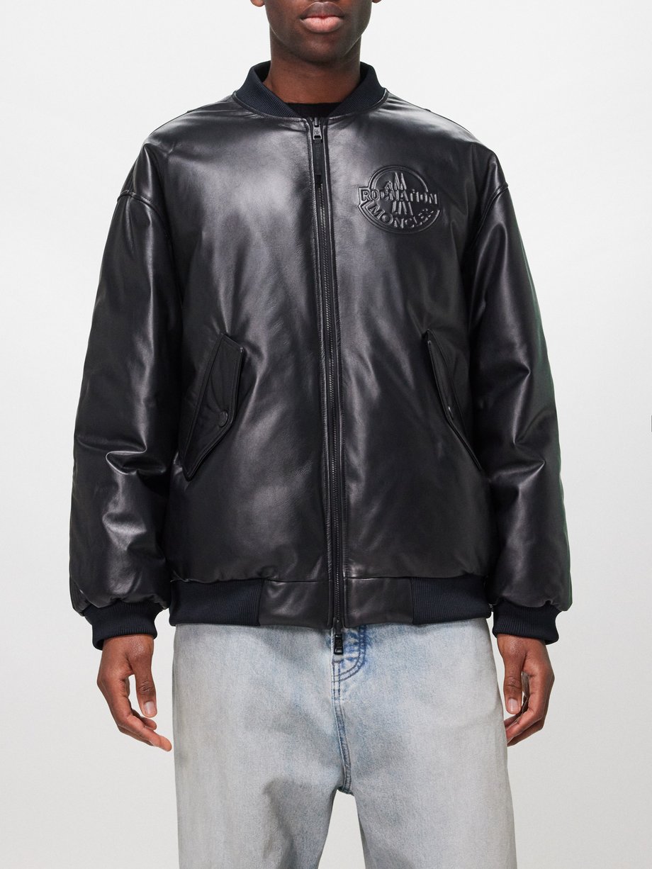 Moncler Genius X Roc Nation Cassiopeia leather bomber jacket