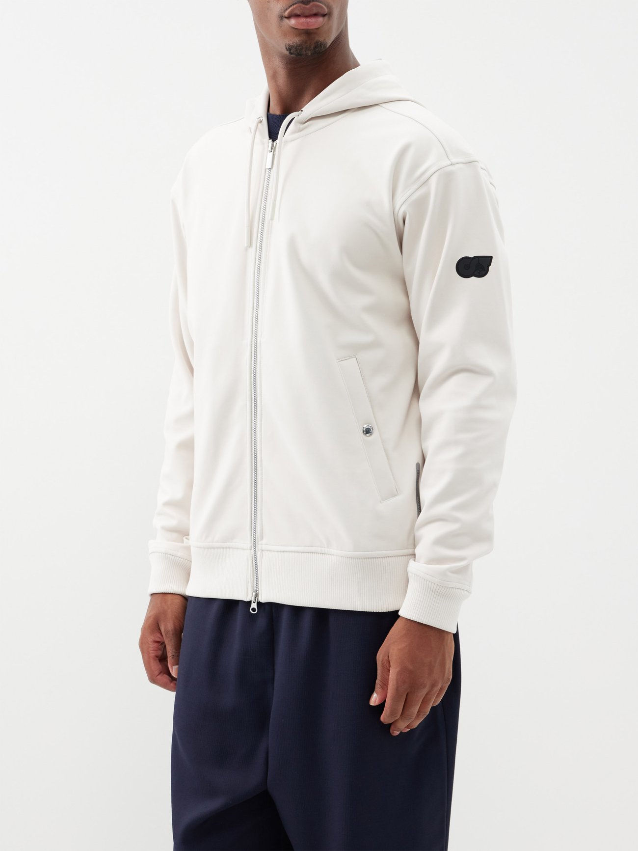 Taurobran waterproof-jersey zipped hoodie