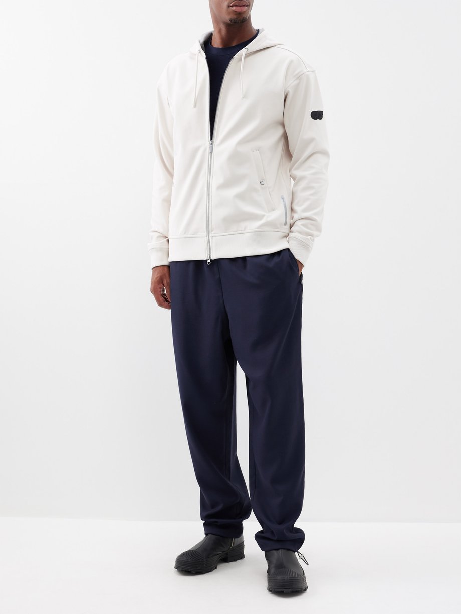 White Taurobran waterproof-jersey zipped hoodie | AlphaTauri 