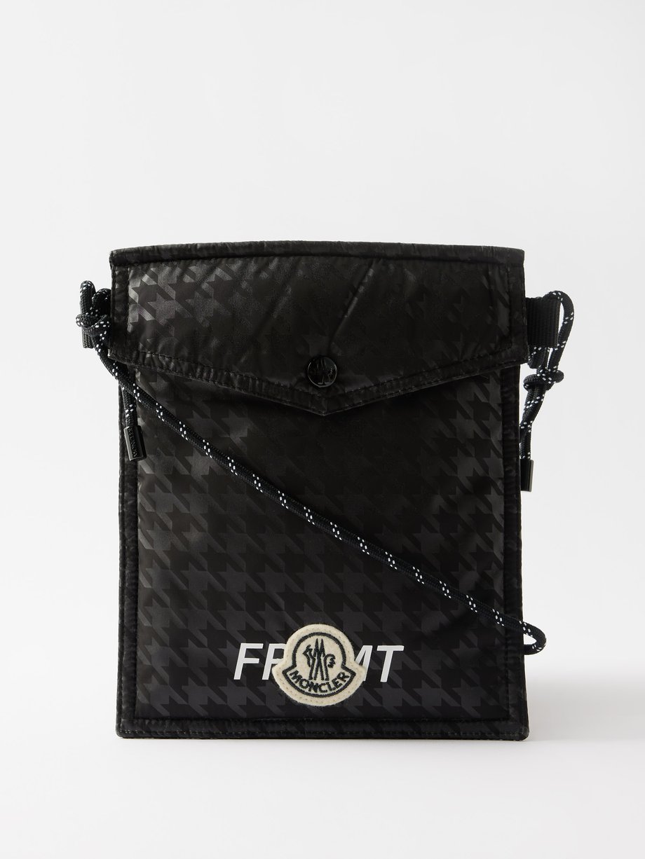 Black Houndstooth-print micro nylon cross-body bag | Moncler Genius ...