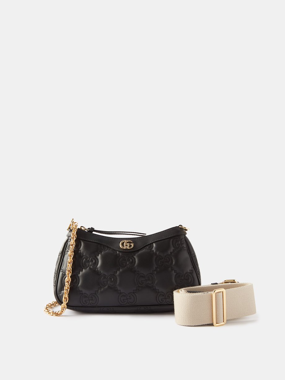 Black GG matelassé-leather shoulder bag | Gucci | MATCHESFASHION US