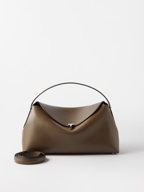 Toteme T-Lock large grained-leather cross-body bag