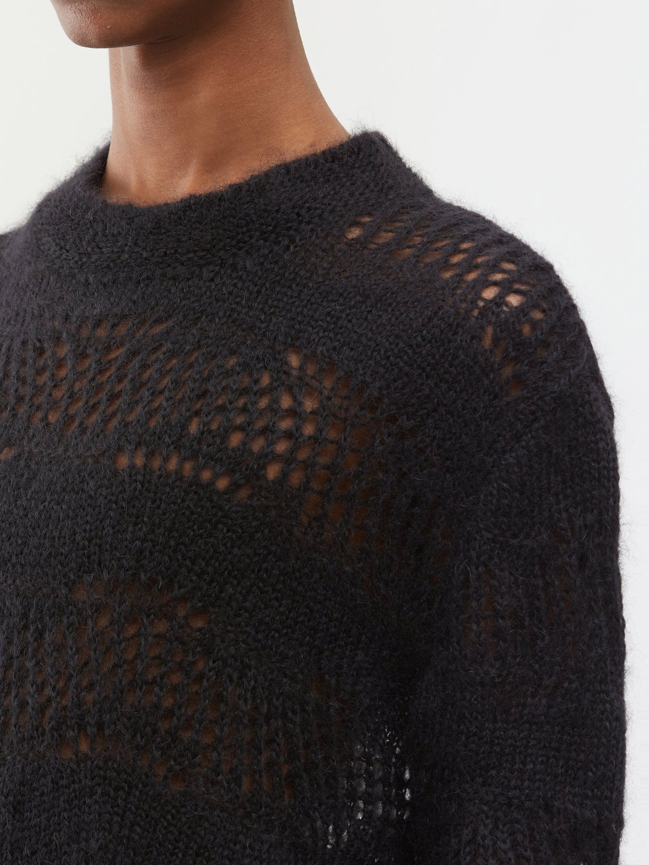 Open-knit mohair-blend sweater