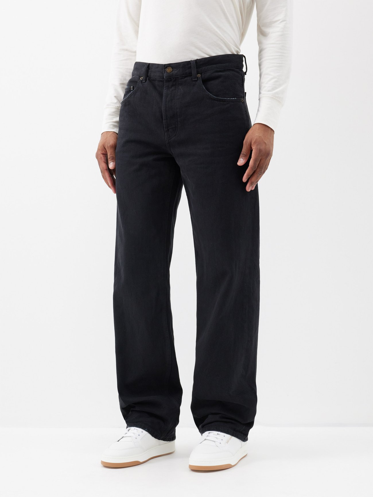Black Extreme Baggy wide-leg jeans | Saint Laurent | MATCHES UK