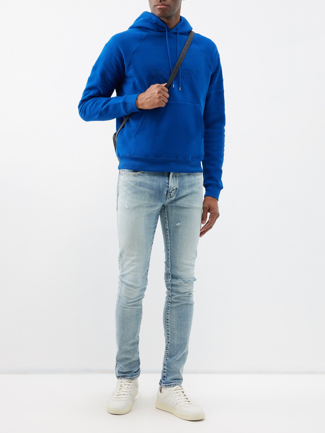 Embroidered Cotton Sweatshirt - Luxury Blue