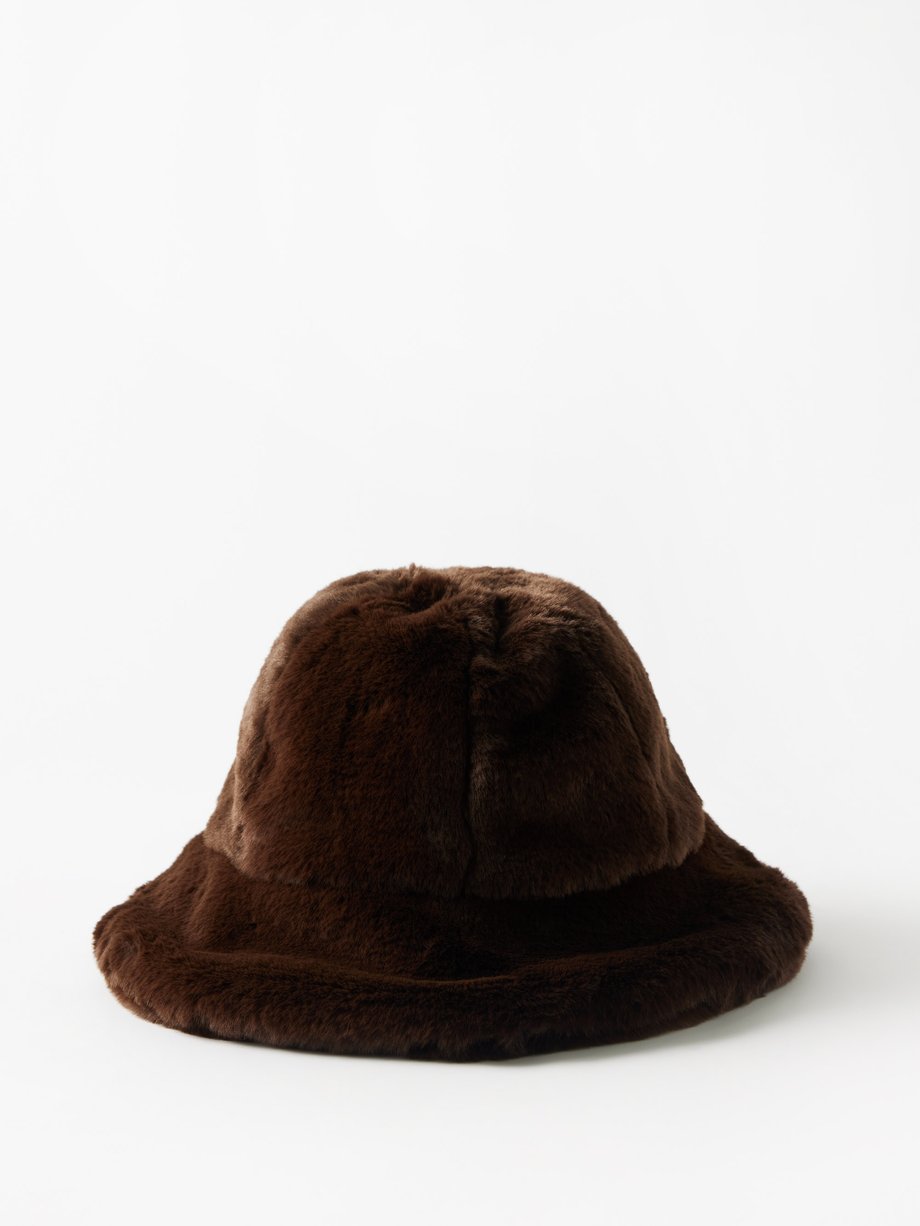 Brown Sierra faux-fur hat | Clyde | MATCHES UK
