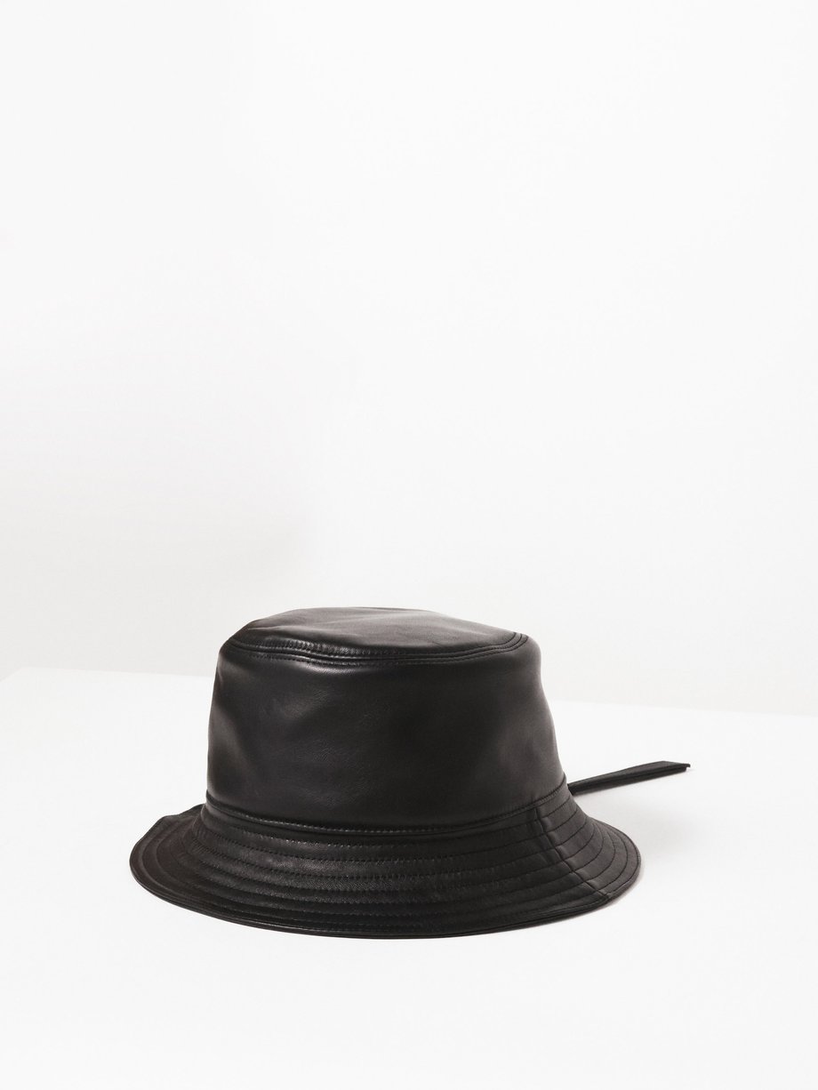 Black Anagram-logo zipped leather bucket hat | LOEWE | MATCHES UK