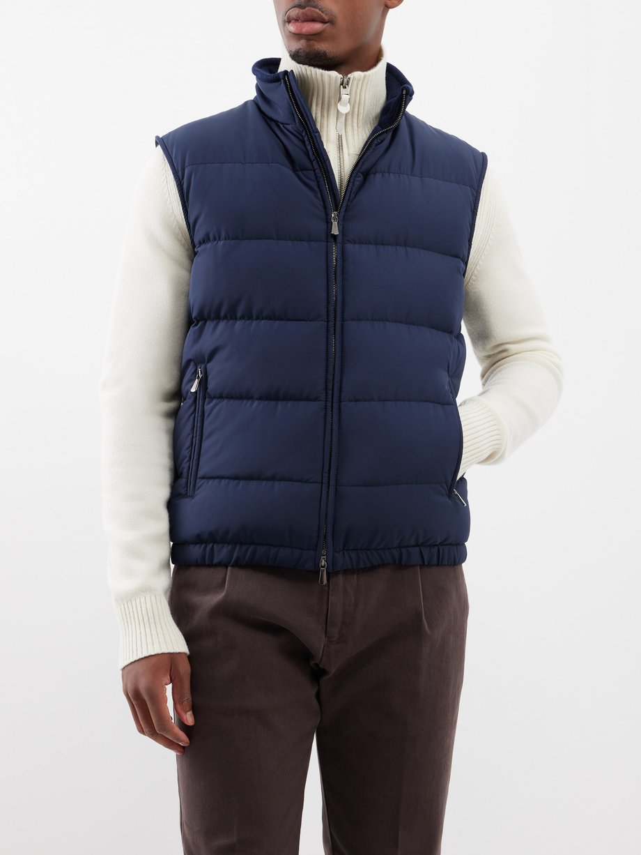 Navy Quilted down gilet | Thom Sweeney | MATCHES UK