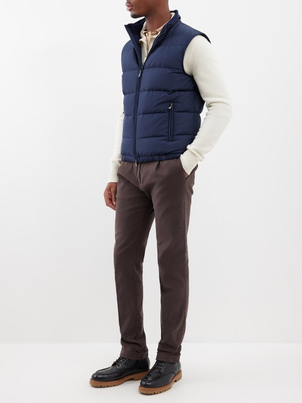 Navy Quilted down gilet | Thom Sweeney | MATCHES UK