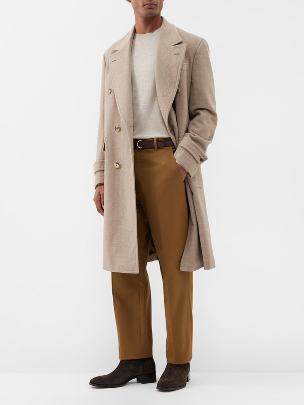 Thom Sweeney Double-breasted cashmere overcoat