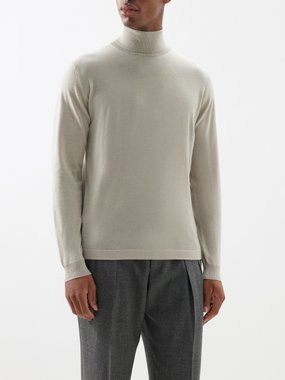 Thom Sweeney Roll-neck merino sweater