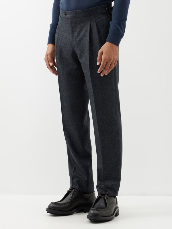 Thom Sweeney Pleated wool-flannel tailored trousers