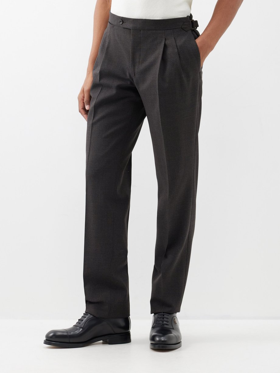 Thom Sweeney Pleated wool tailored trousers