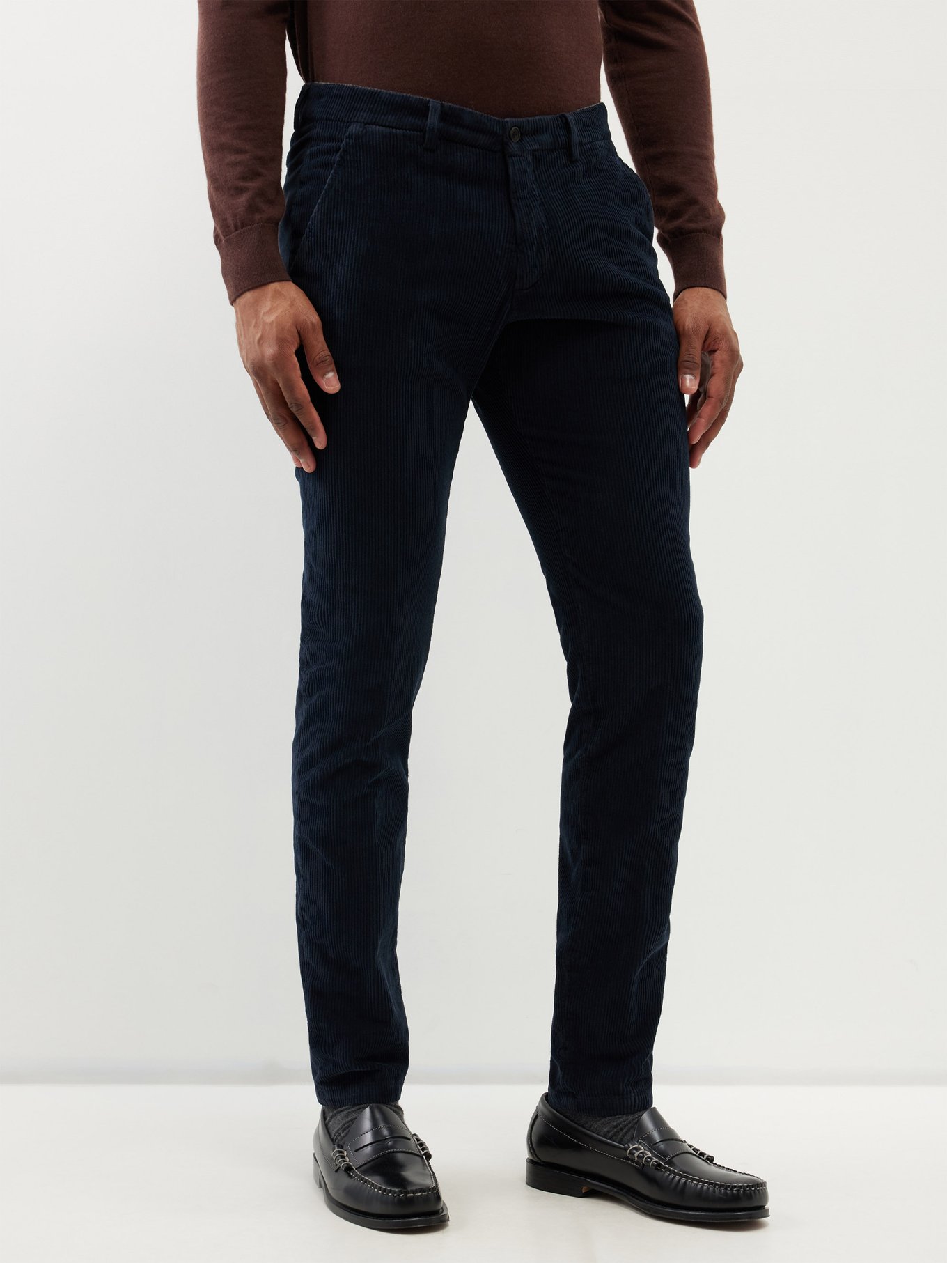 Navy Corduroy Faux Zip Pants | Classic Style Zip Pants for Boys