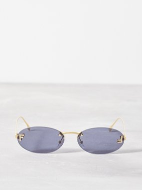 Fendi Eyewear Fendi Fendi First rimless oval metal sunglasses