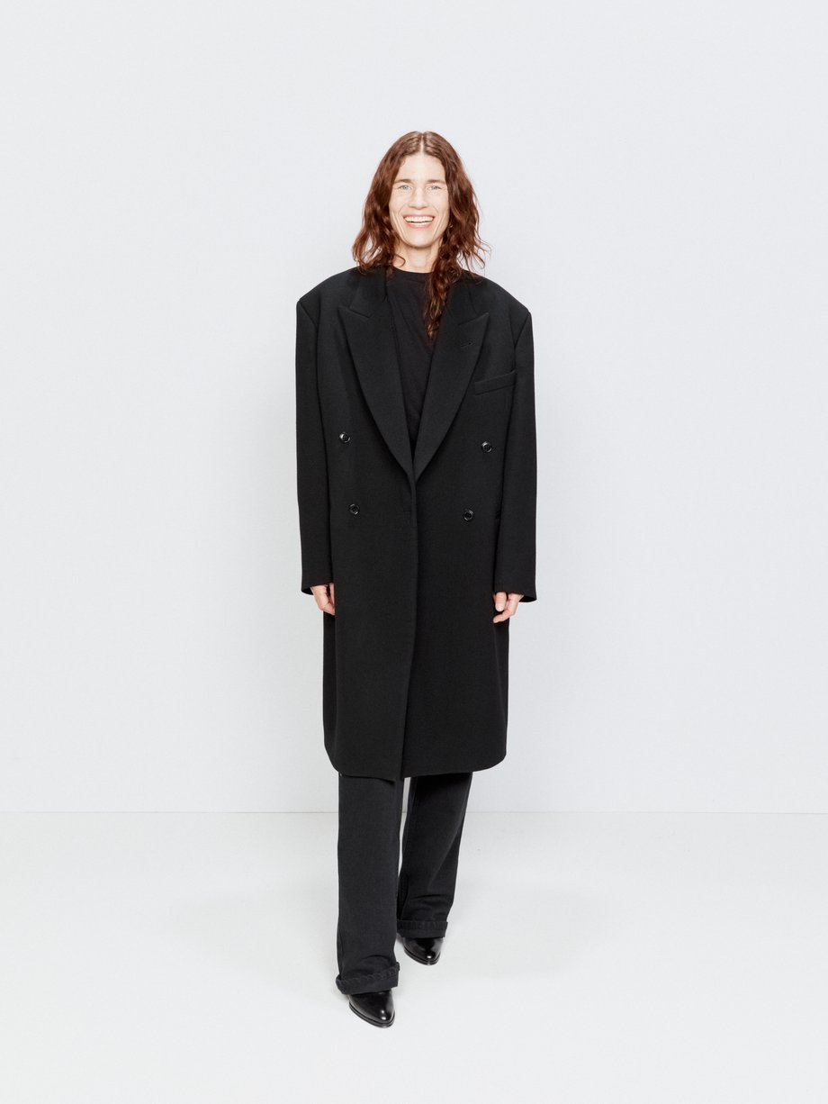 Black Exaggerated shoulder wool tailored jacket | Raey | MATCHES UK