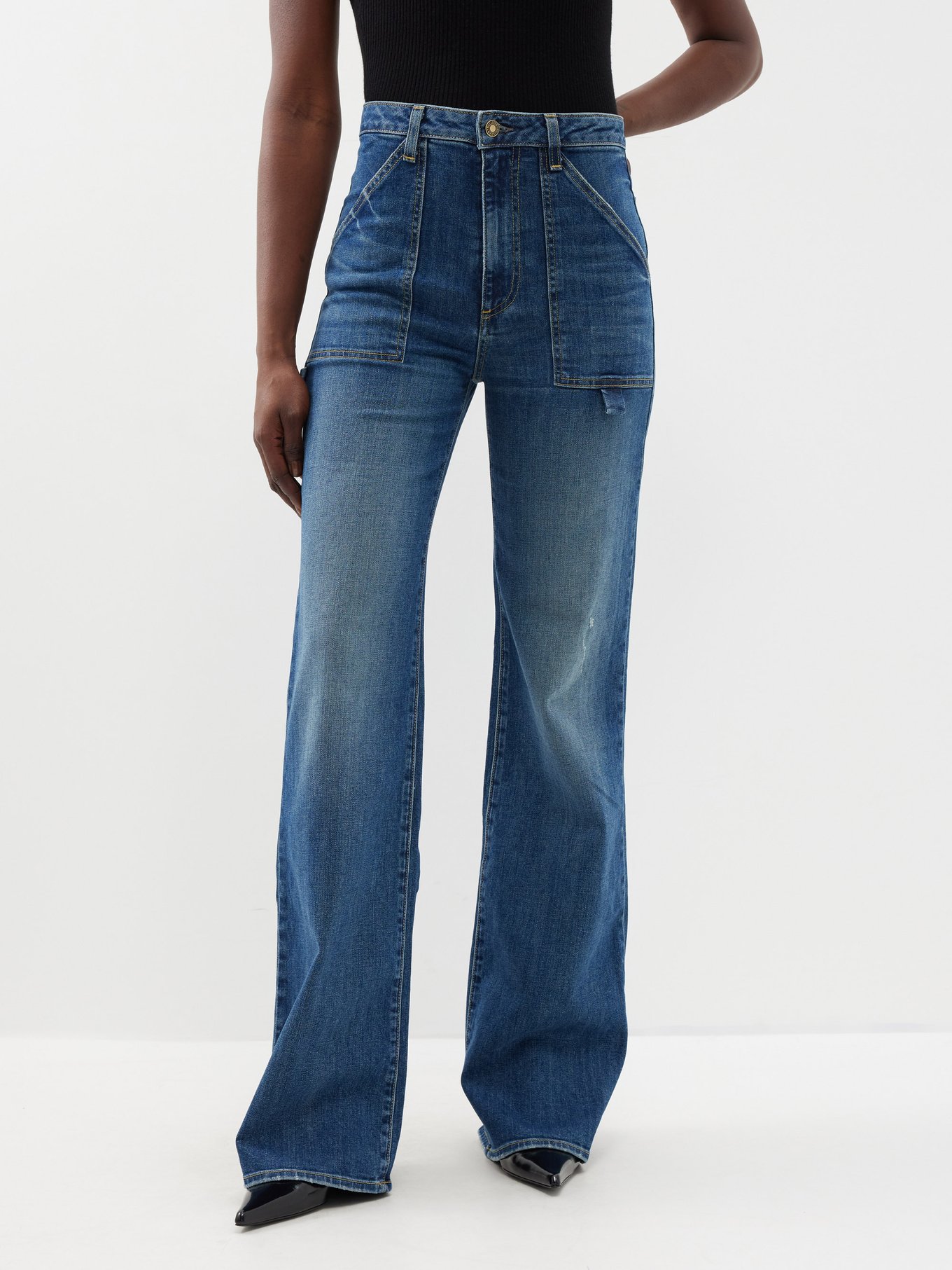 Blue Quentin high-rise bootcut jeans | Nili Lotan | MATCHESFASHION US