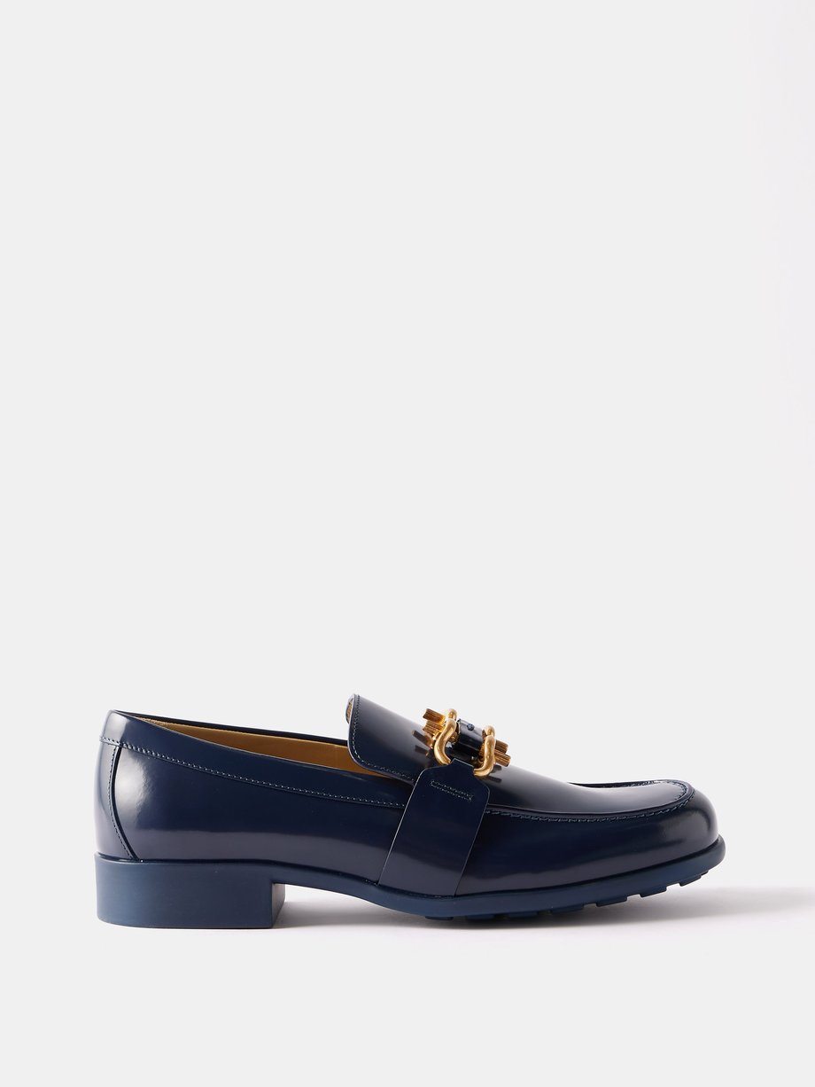 Blue Monsieur patent-leather loafers | Bottega Veneta | MATCHES UK