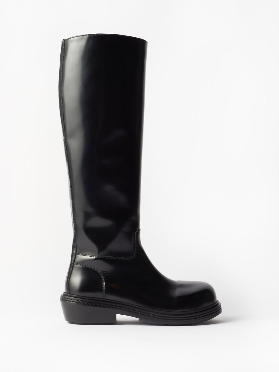 Black Leather knee boots | Bottega Veneta | MATCHESFASHION UK