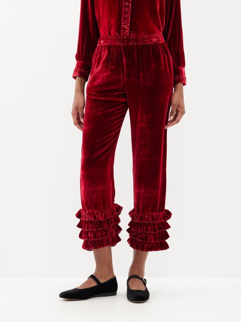 MERCER Pant Red | Women's Velvet Straight Leg Trousers – Steve Madden