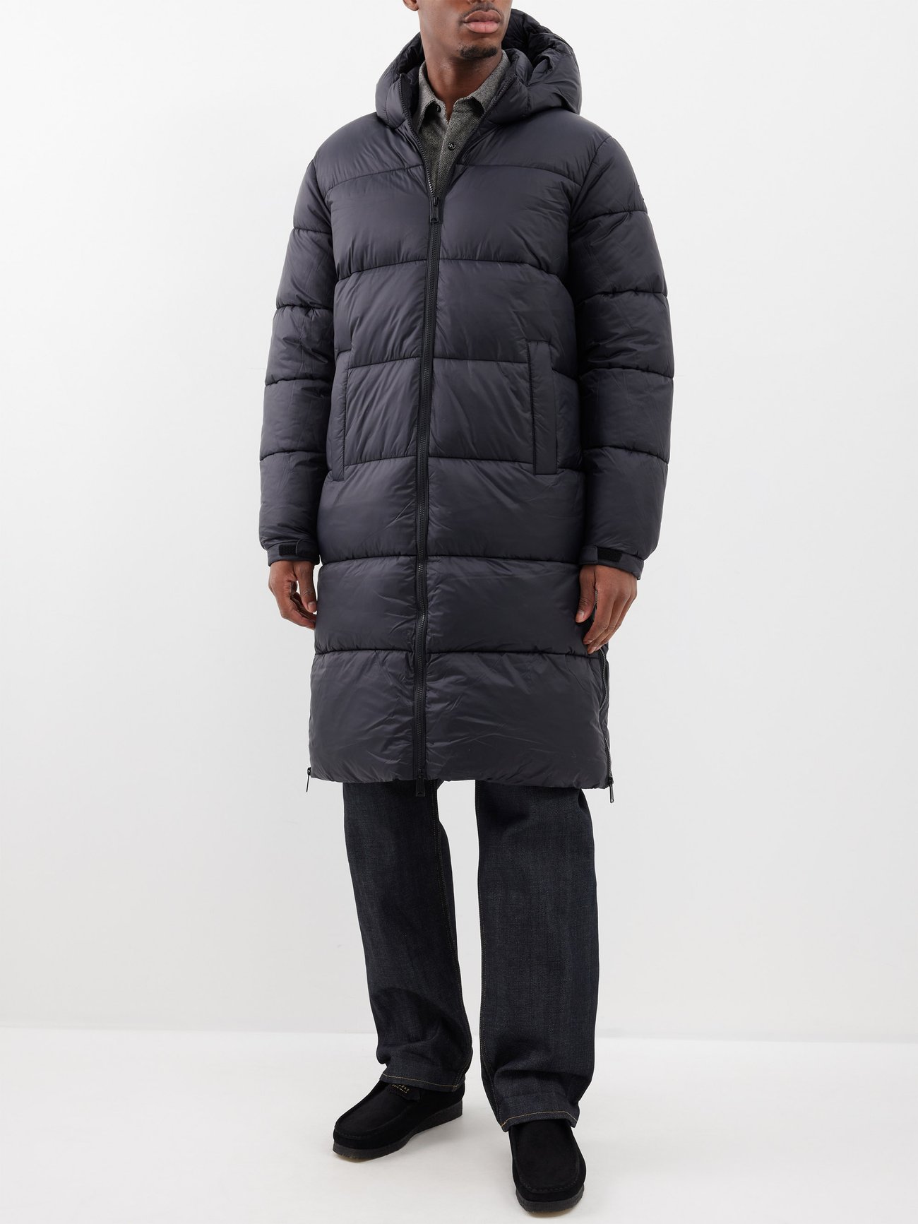 STARTK2RS recycled-nylon padded longline coat