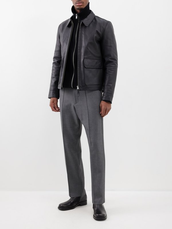 Schott NYC Flap-pocket leather jacket