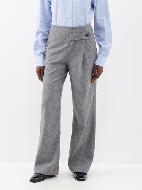 Grey Diego wool-blend tailored trousers | ba&sh | MATCHES UK