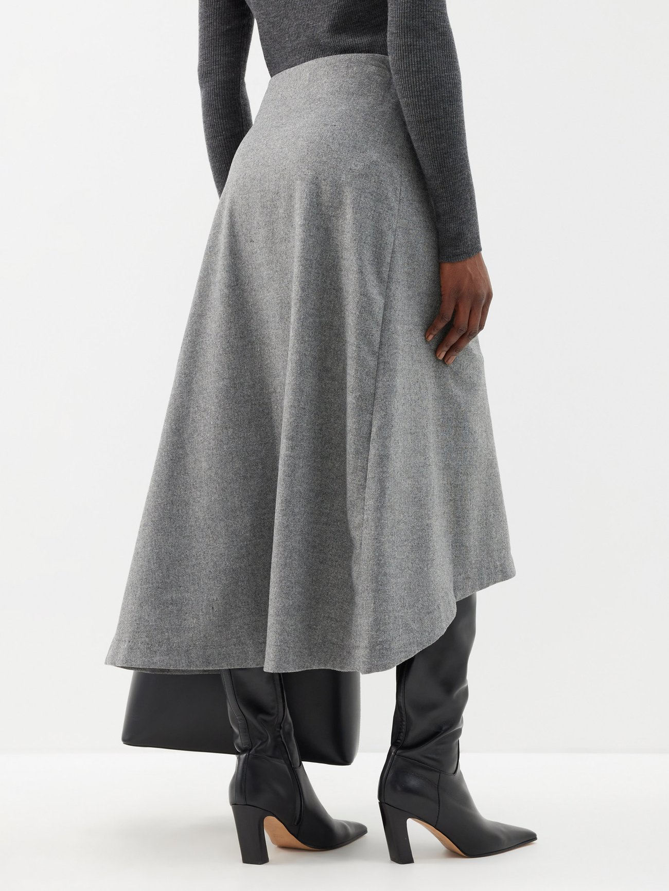 Ba&Sh - Domi Wool-Blend Pleated Panel Skirt - Womens - Grey