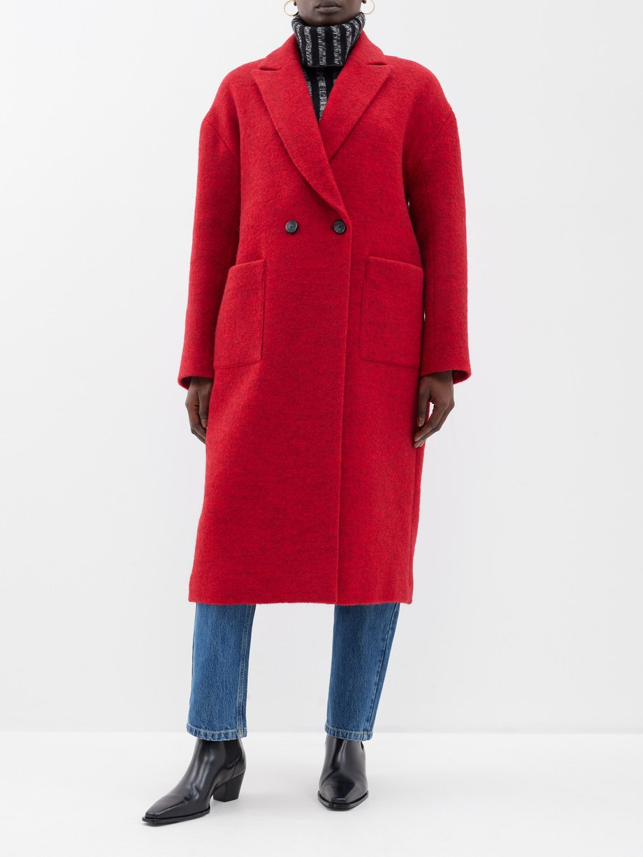 Ba&Sh - Tao Double-Breasted Wool-Blend Overcoat - Womens - Red