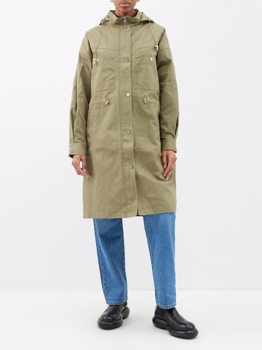 Green Tylan hooded cotton-gabardine parka coat | ba&sh | MATCHESFASHION UK