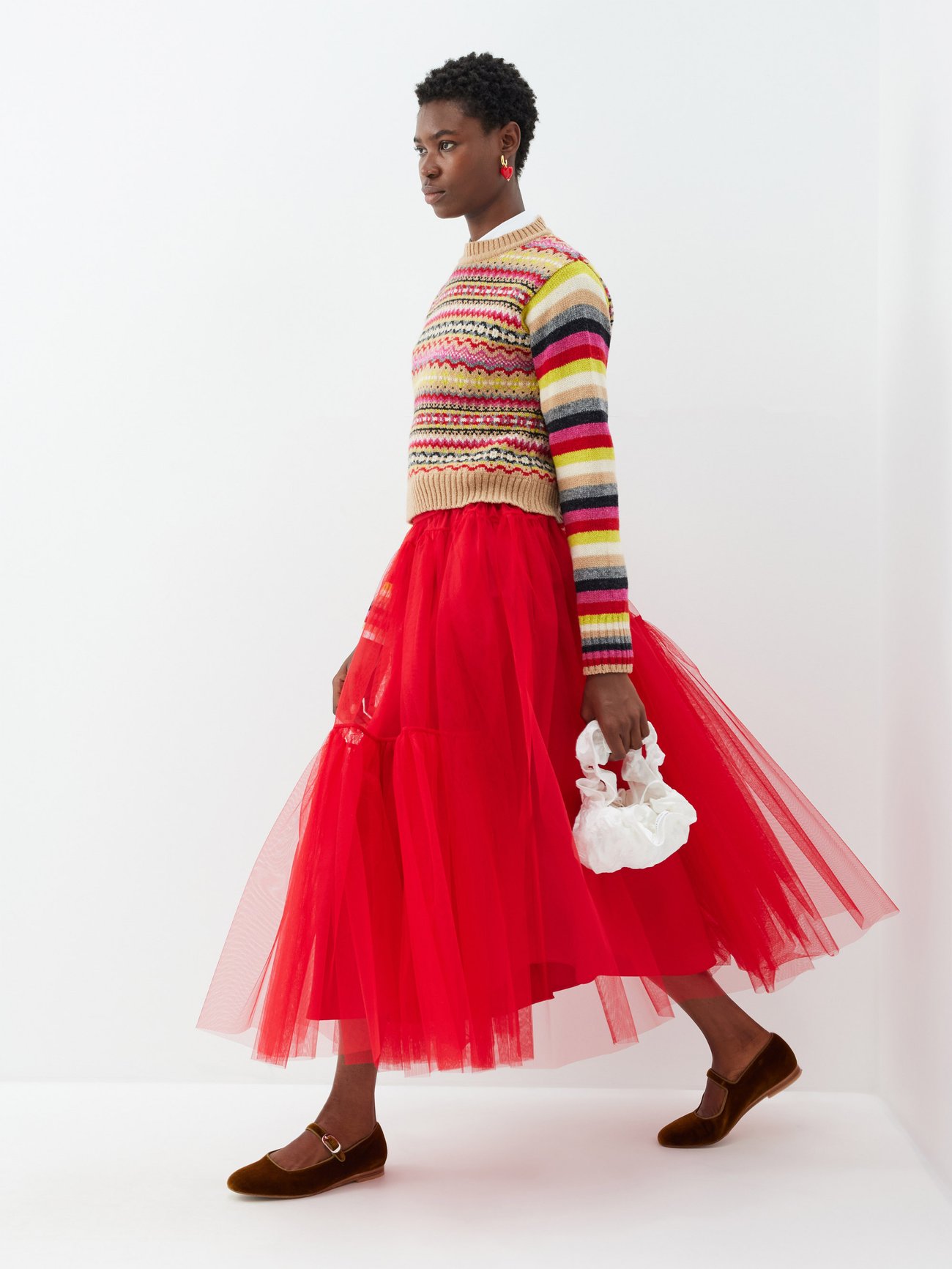 Ula panelled tulle midi skirt video