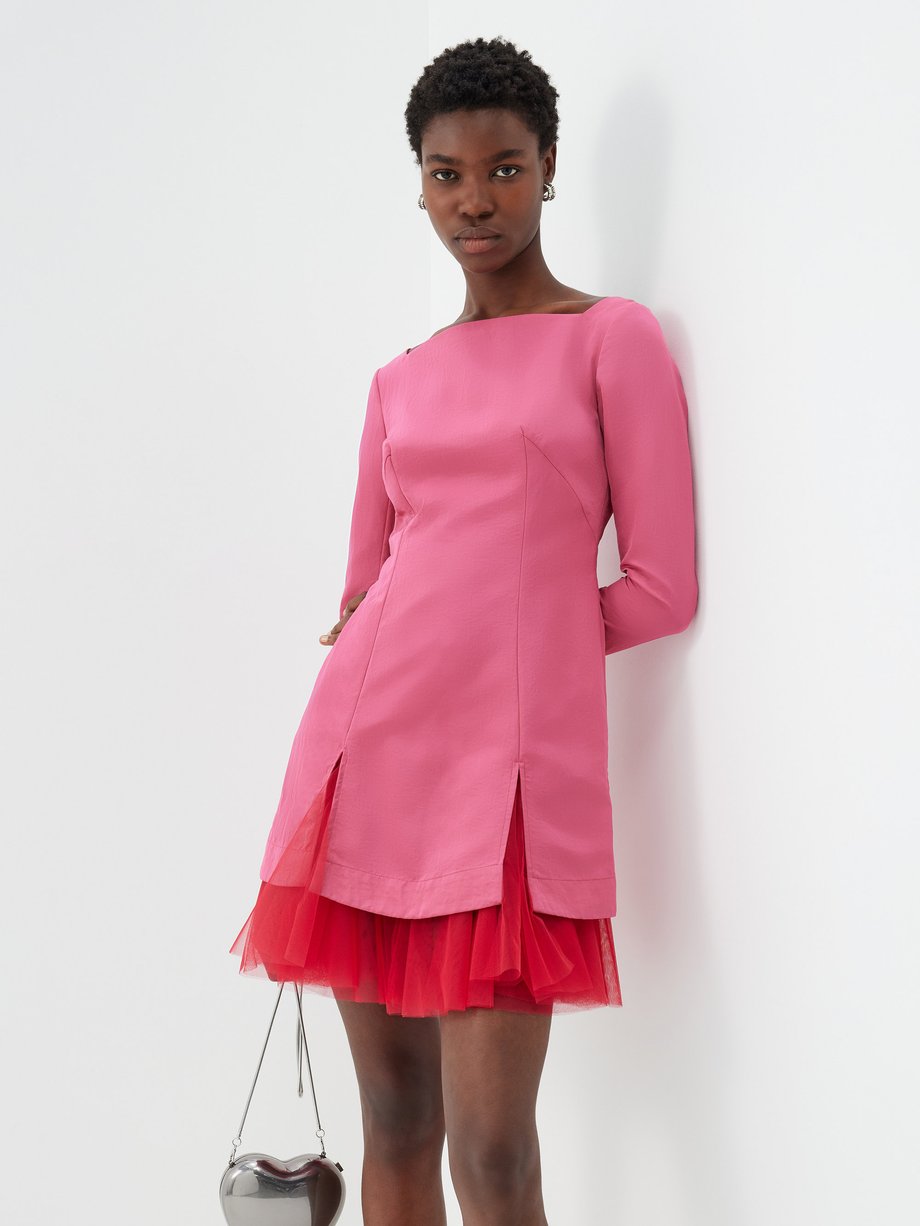 Pink Betty tulle-layer crepe mini dress | Molly Goddard | MATCHES UK