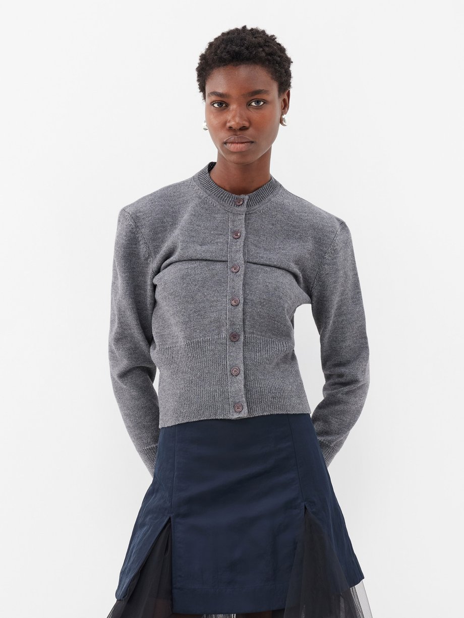 Grey Gemma wool-blend cardigan | Molly Goddard | MATCHESFASHION UK